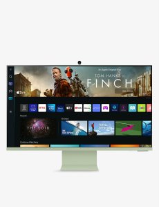 Samsung 32'' 4K UHD Smart Streaming TV with Slim-fit Webcam for PC-Less Experience Monitor S32BM80GUN (Green)