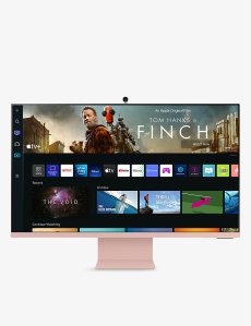 Samsung 32'' 4K UHD Smart Streaming TV with Slim-fit Webcam for PC-Less Experience Monitor S32BM80PUN (Pink)