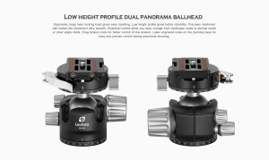 Leofoto LH-40PCL+NP-60 40mm Low Proﬁle Ball Head With PC - Image 2